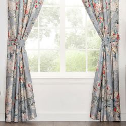 Penelope Wide Tailored Curtain Pair Gray 100 x 84