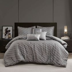 Riva Comforter Bed Set Gray