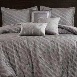 Riva Comforter Bed Set Gray