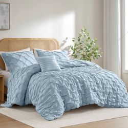 Bailey Comforter Bed Set Blue