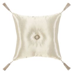 Celine Tasseled Tufted Pillow Champagne 18 Square