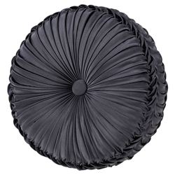 Alaro II Pleated Tufted Pillow Navy Round