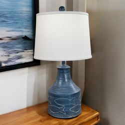 Etched Fish Table Lamp