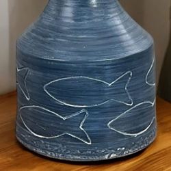 Etched Fish Table Lamp
