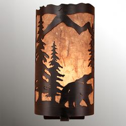 Wilderness Bear Wall Sconce Dark Brown