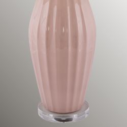 Giavanna Ribbed Table Lamp With Clear Acrylic Base