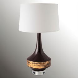 Blaise Table Lamp With USB Base Dark Brown