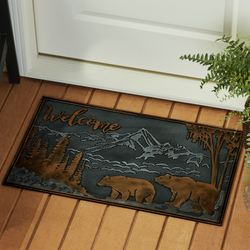 Roaming Bears Rubber Doormat Multi Warm 30 x 18