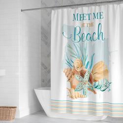 Weekend Getaway Shower Curtain Blue 71 x 72