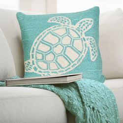 Sea Turtle Decorative Pillow 18 Square