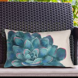 Garden Succulent Rectangle Decorative Pillow