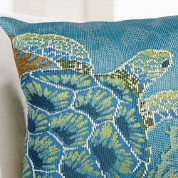 Vibrant Sea Turtle Decorative Pillow Multi Cool 18 Square