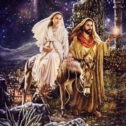 The Journey to the King Lighted Prints Blue Set of Two