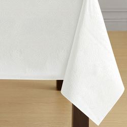 Garden Lace Embossed Vinyl Rectangle Tablecloth White 54 x 108