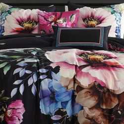 Black Night Poppies Comforter Bed Set