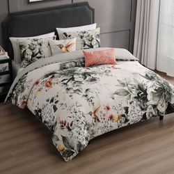 Vintage Bloom Comforter Bed Set Natural