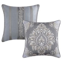 Krista Reversible Damask Pillow Powder Blue 20 Square