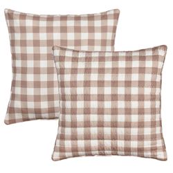 Mayfair Reversible Gingham Pillow Multi Warm 18 Square