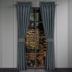 Parallel Wide Tailored Curtain Pair Slate Gray