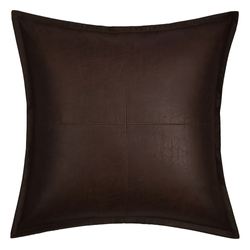 Sundance Vegan Leather Flanged Pillow Multi Warm 18 Square