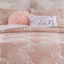Sweet Mariposa Mini Coverlet Set Blush