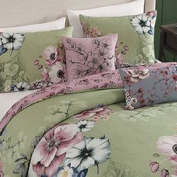 Lilac Cascade Comforter Bed Set Light Green