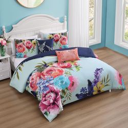 Fiesta Comforter Bed Set Light Blue