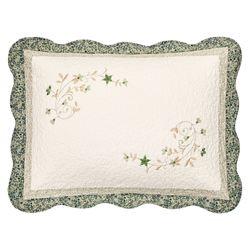 Hallie Embroidered Quilted Sham Green