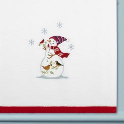 Holiday Cheer Snowman Bath Towel Set White Bath Hand Fingertip