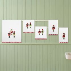 Peppermint Nutcracker Bath Towel Set Red/Green Bath Hand Fingertip
