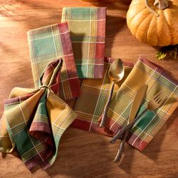 Harvest Plaid Napkins Multi Warm Set of Eight