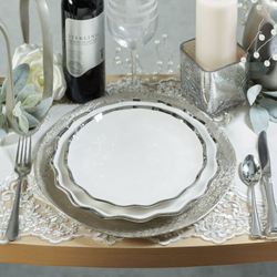 Regency Dessert Plates Silver Set of Four