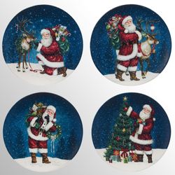 Santas Secret Dinner Plates Multi Earth Set of Four