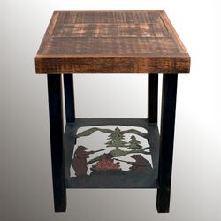 Bears Roasting Marshmallows End Table Multi Earth