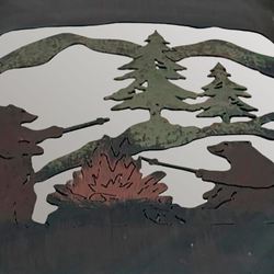 Bears Roasting Marshmallows End Table Multi Earth