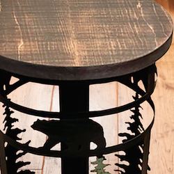 Rugged Pine Accent Table Multi Earth