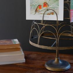 Christmas Tree Card Holder Antique Brass