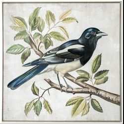 Birdsong 2 Framed Canvas Wall Art Blue
