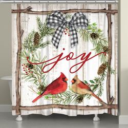 Joyful Cardinal Shower Curtain Multi Warm 71 x 72