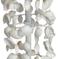 Stream of Shells Table Lamp Pair White