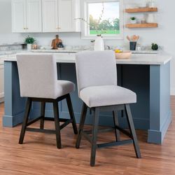 Bri Swivel Counter Stools Gray Set of Two