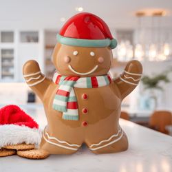 Gingerbread Man Cookie Jar Brown