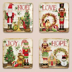 Nutcracker Parade Dessert Plates Red/Green Set of Four