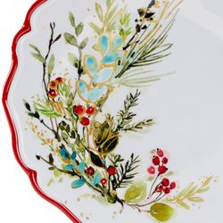 Christmas Gatherings Melamine Dessert Plates Red/Green Set of Four