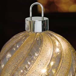 Silver Swirl Spinning LED Ornament Table Accent