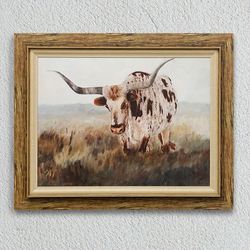 As Time Goes By Longhorn Cow 2 Framed Wall Art Multi Earth