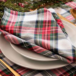 Holiday Plaid Napkins Red Set of Eight