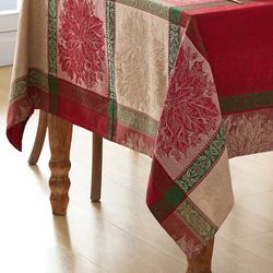 Poinsettia Plaid Rectangle Tablecloth Red