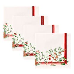 Winter Berry Napkins Off White Set of Four