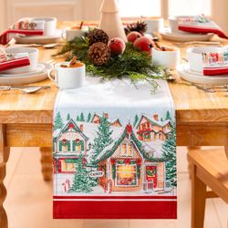 Enchanted Noel Table Runner Off White 13 x 70